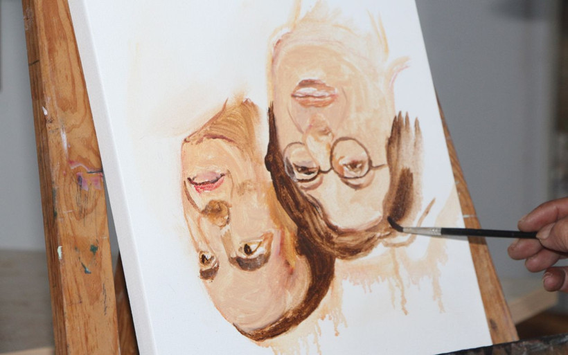 Adanalı ressam aşıyı bulan Türk çifte hayran oldu resimlerini tersten çizdi - Resim: 2