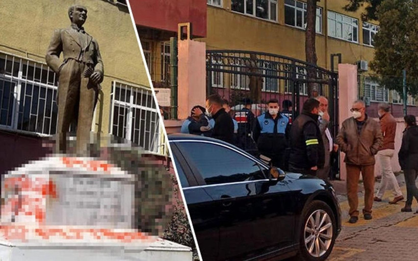 Tekirdağ'da Atatürk heykeline saldırı! İçişleri Bakanı Süleyman Soylu duyurdu provokatör yakalandı - Resim: 4
