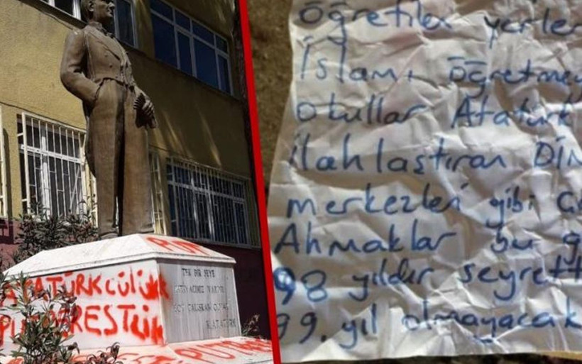 Tekirdağ'da Atatürk heykeline saldırı! İçişleri Bakanı Süleyman Soylu duyurdu provokatör yakalandı - Resim: 1
