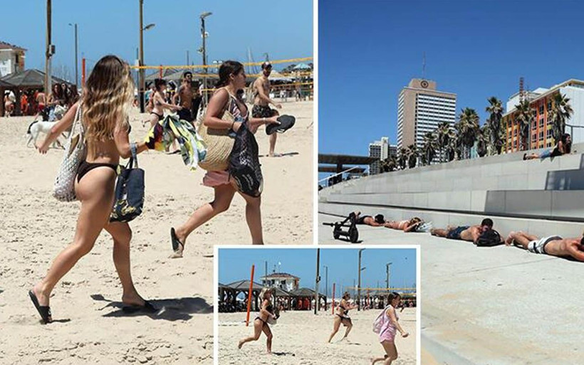 Hamas'ın saldırısı İsraillileri korkuttu! Plajdaki yüzlerce kişi sığınaklara kaçtı - Resim: 1