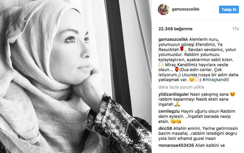 Gamze Özçelik tesettüre girdi! Yazdıklarına bakın - Resim: 2