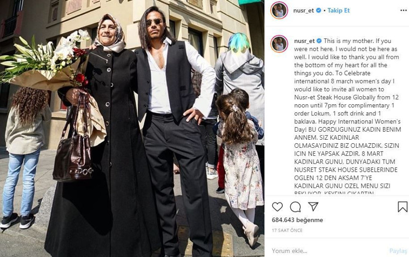 Nusret Gökçe annesiyle pozunu paylaştı! 8 Mart Dünya Kadınlar Günü jesti geldi - Resim: 2