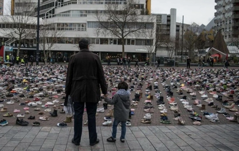 8 bin çift çocuk ayakkabısı bırakıldı! Hollanda Filistin'i unutmadı - Resim: 1