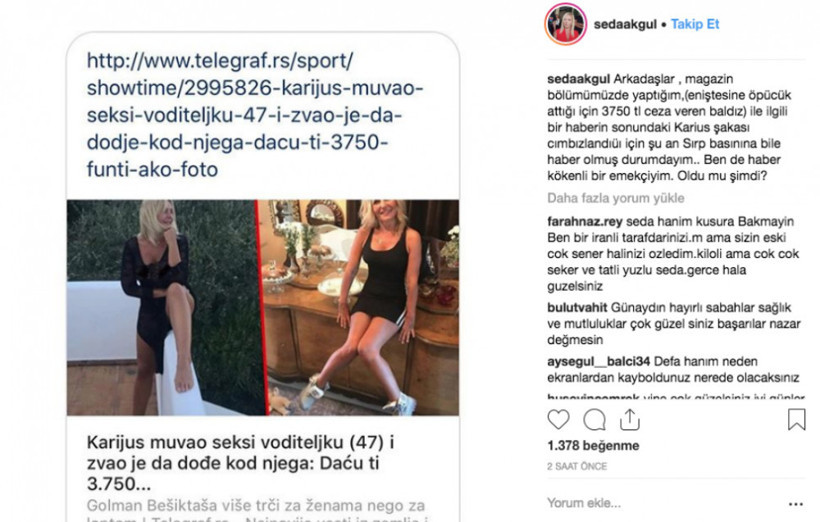 Seda Akgül'ün 'Beşiktaş’ın kalecisi gelse veririm' sözleri Sırp basınında - Resim: 3