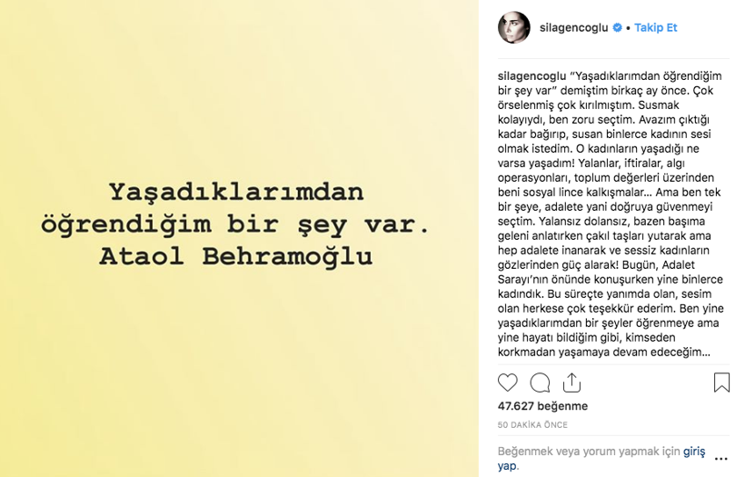Sıla'dan dava sonrası ilk paylaşım... Bakın ne yazdı? - Resim: 2