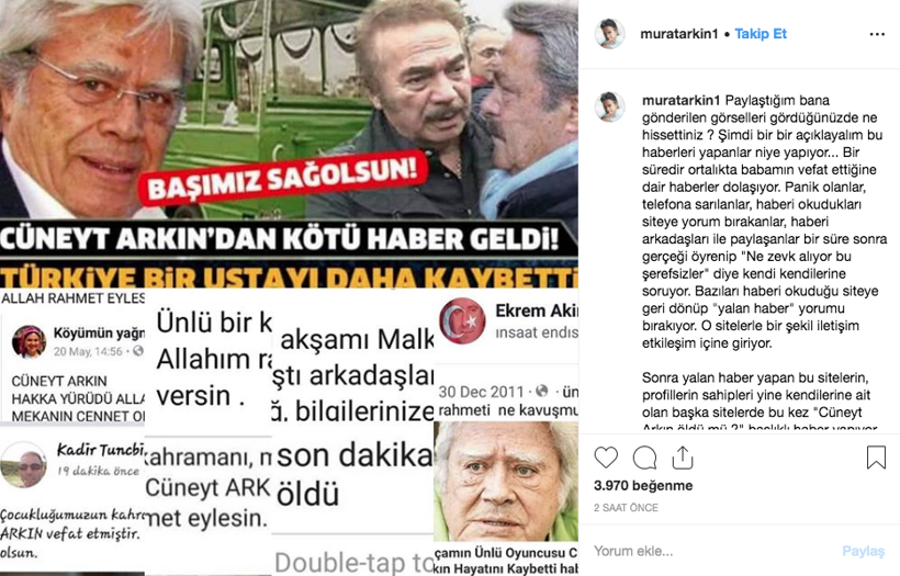 'Öldü' iddiaları Murat Arkın'ı kızdırdı Cüneyt Arkın'ın oğlu isyan etti - Resim: 2