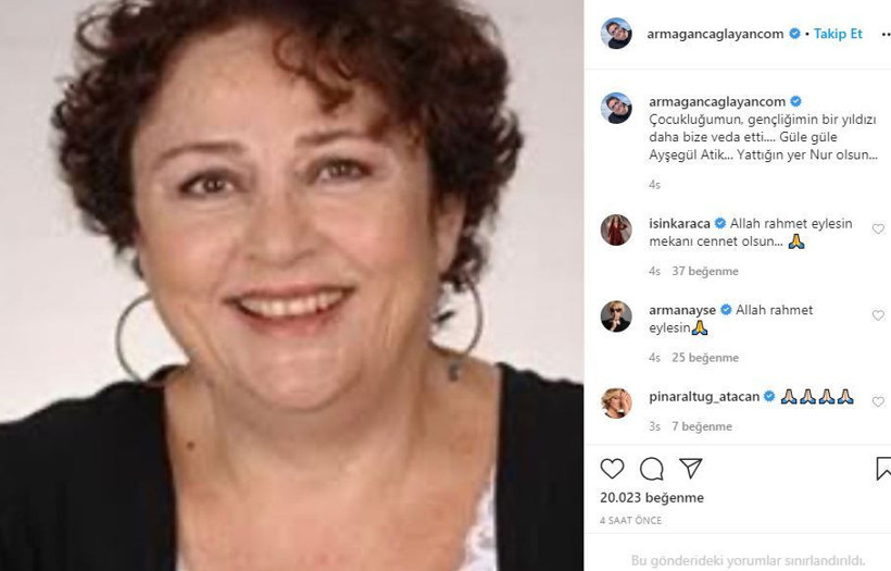 Ayşegül Atik'in vefatı ünlüleri yasa boğdu! Taziye mesajları yağdı - Resim: 2