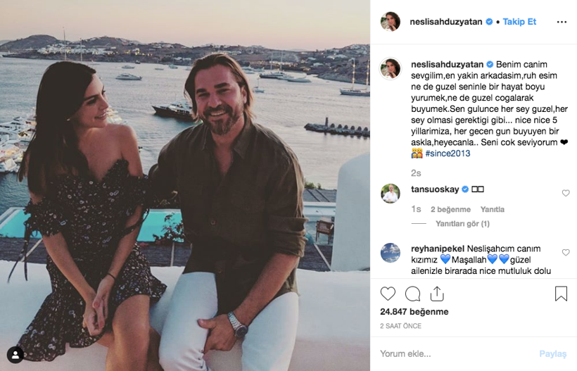 Engin Altan Düzyatan ve Neslişah Alkoçlar'dan romantik yıldönümü kutlaması - Resim: 3