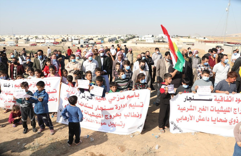 Irak'taki Ezidiler, terör örgütü PKK'nın Sincar'daki varlığını protesto etti - Resim: 1