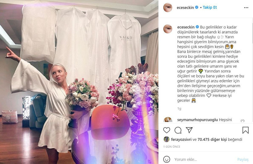 Ece Seçkin 4 gelinlikle evlendi! Eşi Çağrı Terlemez pilotluk yapıyor - Resim: 2