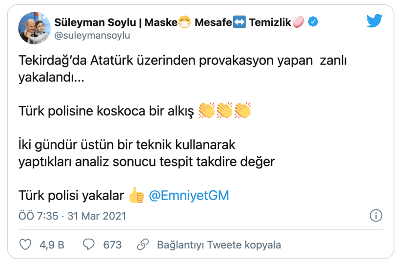 Tekirdağ'da Atatürk heykeline saldırı! İçişleri Bakanı Süleyman Soylu duyurdu provokatör yakalandı - Resim: 2