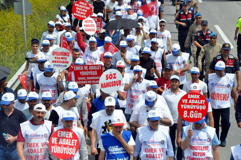 Tanju Özcan'ı protesto amacıyla Bolu'dan yürümeye başlayan işçiler Ankara'ya ulaştı - Resim: 2