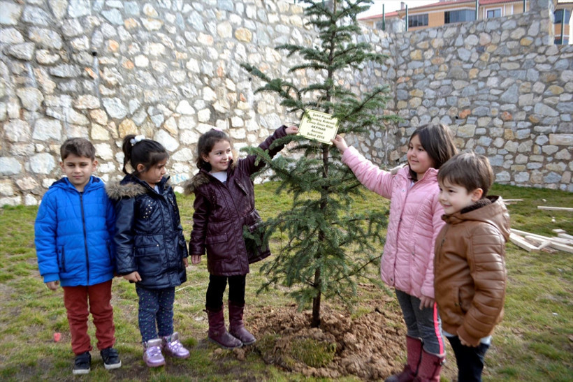  Minik ellerden Afrin şehidi için fidan - Resim: 4