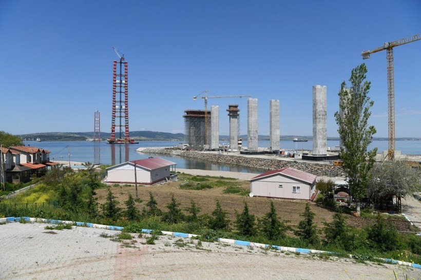 Çanakkale Köprüsü’nün ayakları tamam son hali görüntülendi şimdiden göz kamaştırıyor - Resim: 1