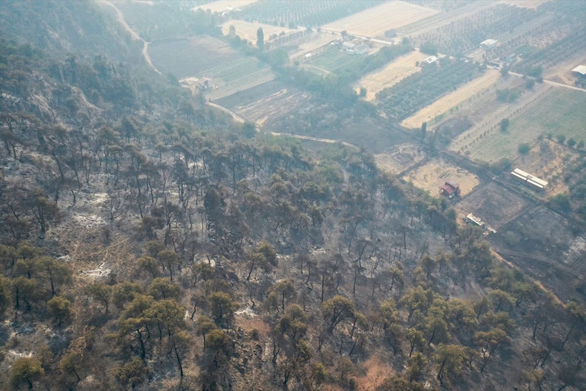 Yangın 4 gündür devam ediyor! Rüzgar alevleri yeniden büyüttü, yol ulaşıma kapatıldı - Resim: 1