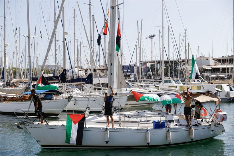 Onlarca tekne İsrail'in ablukasını kırmak ve Filistin ile dayanışma için Akdeniz'de yelken açtı - Resim: 3