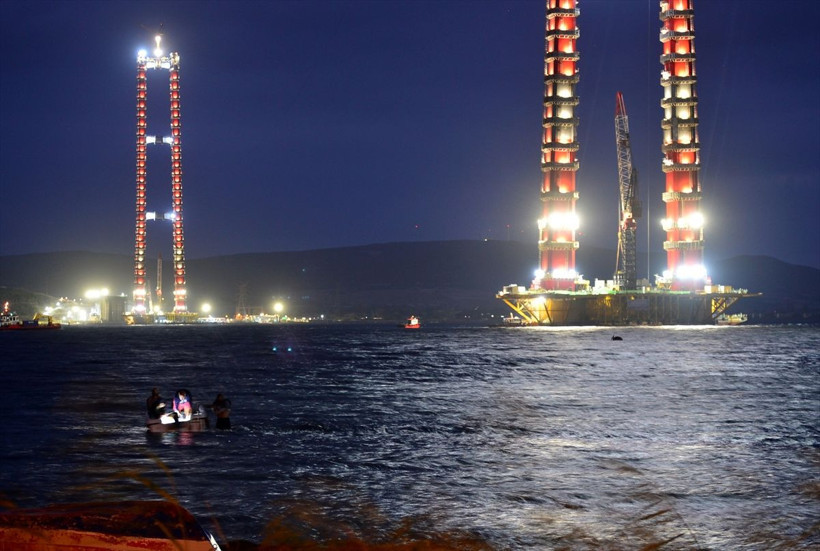 1915 Çanakale Köprüsü'nde kuzey yönlü geçici çalışma halatı montajı başladı - Resim: 1