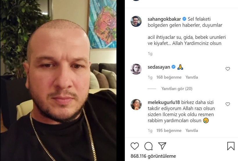 Kastamonu Sinop Bartın sel felaketi Karadeniz'e yardım için seferber oldular! Şahan, Haluk Levent, Tarkan... - Resim: 4