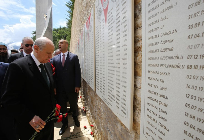 Devlet Bahçeli Ülkücü şehitler için namaz kıldı dua etti - Resim: 1