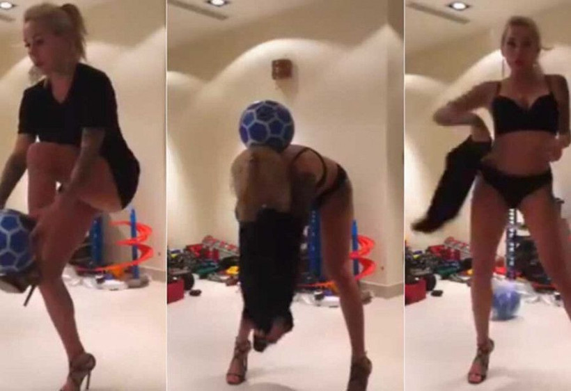 Futbolcu Mykola Moroziuk'un eşi futbol topunu düşürmeden soyundu - Resim: 3