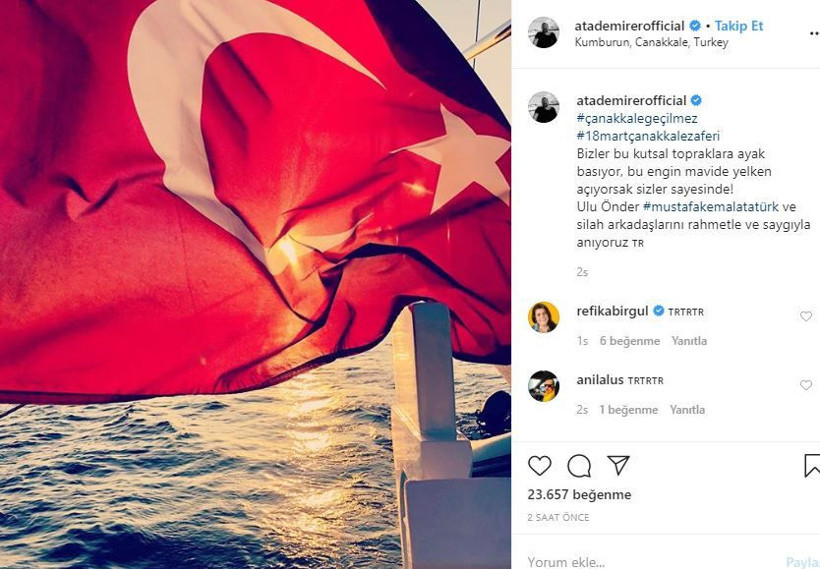 Çanakkale Zaferi'nin 105. yıldönümü için paylaştılar! Gülben Ergen Atatürk'e söz verdi - Resim: 4