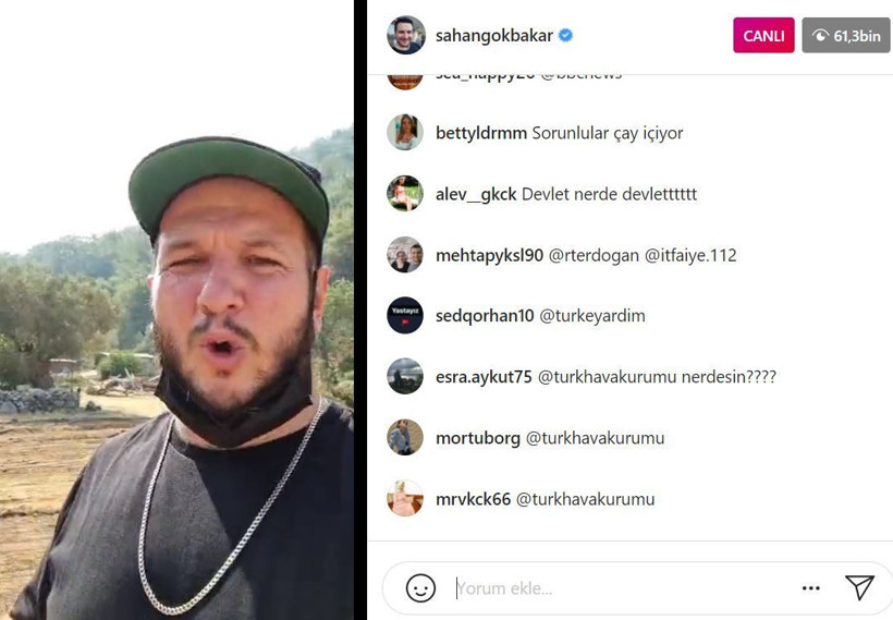 Marmaris yangınında alevler Şahan Gökbakar'ın evine yaklaştı! Eşini teselli etti - Resim: 4