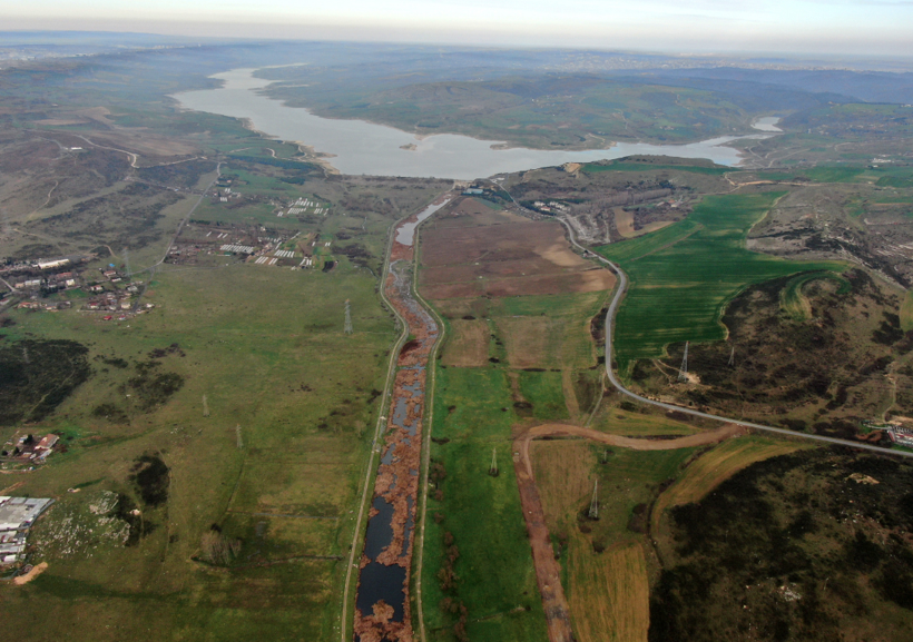Kanal İstanbul çalışmaları havadan görüntülendi! Sazlıdere temizleniyor - Resim: 4