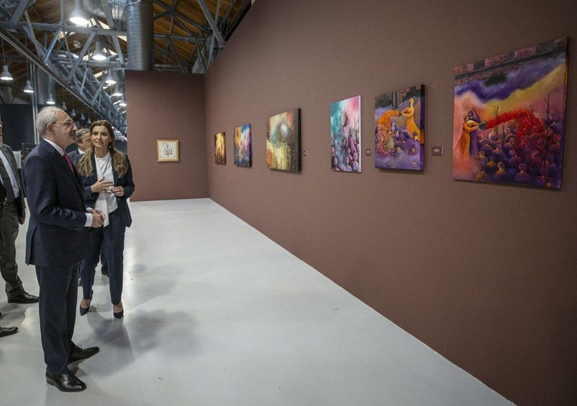 CHP Lideri Kılıçdaroğlu Hande Fırat'ın resim sergisini ziyaret etti - Resim: 3