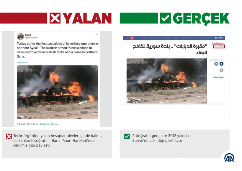 Barış Pınarı Harekatı aleyhine 'yanan askeri araç' fotoğraflarıyla manipülasyon - Resim: 1