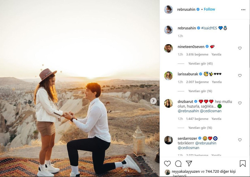 ATV Hercai'nin Reyyan'ı Ebru Şahin ve Cedi Osman evleniyor Kapadokya'da evlilik teklifi - Resim: 1