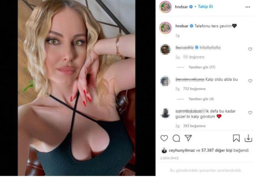 Hande Sarıoğlu'ndan 'kalpli' göğüs dekoltesi... İnterneti salladı - Resim: 4