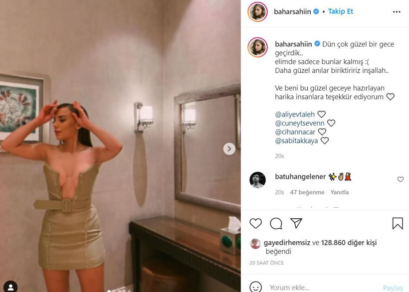 Bahar Şahin'in göğüs dekoltesi Hamlet galasına damga vurdu! Gece hastanede bitti... - Resim: 3