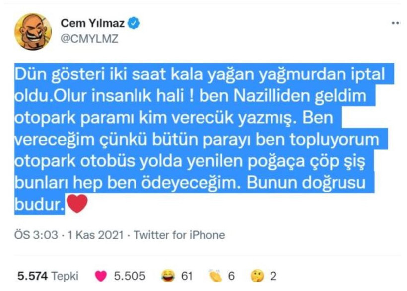 Cem Yılmaz'ın gösterisi iptal! Otopark ücretini soran Nazillili seyirciye olay mesaj - Resim: 3