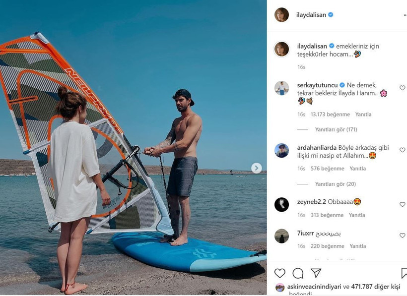 İlayda Alişan Serkay Tütüncü aşkı İnstagram'ı yaktı geçti! Sevgiliye sörf dersi - Resim: 2