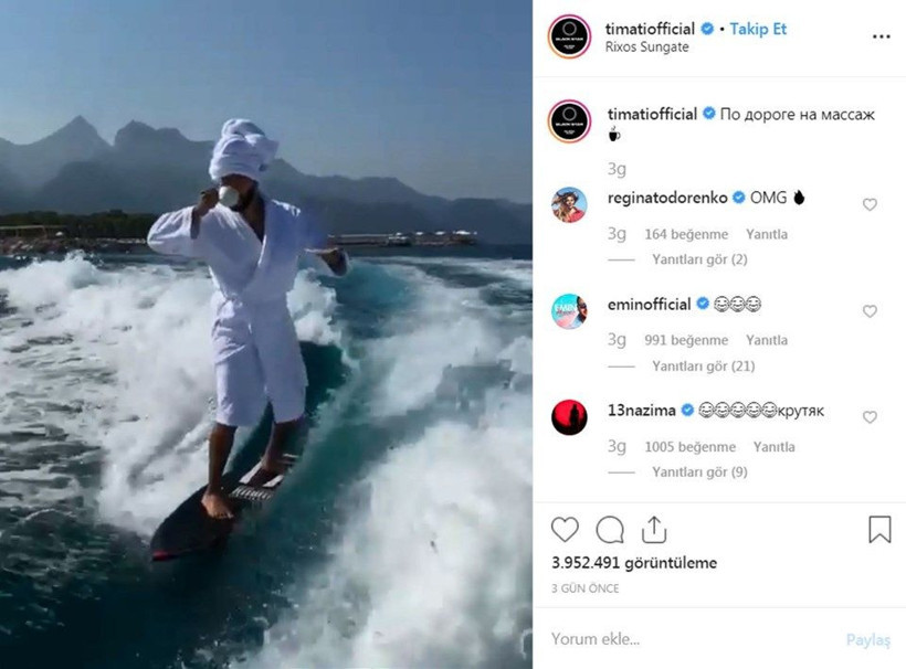 Ünlü şarkıcı Timati Antalya'da bornoz ve kahve ile dalga sörfü yaptı - Resim: 4