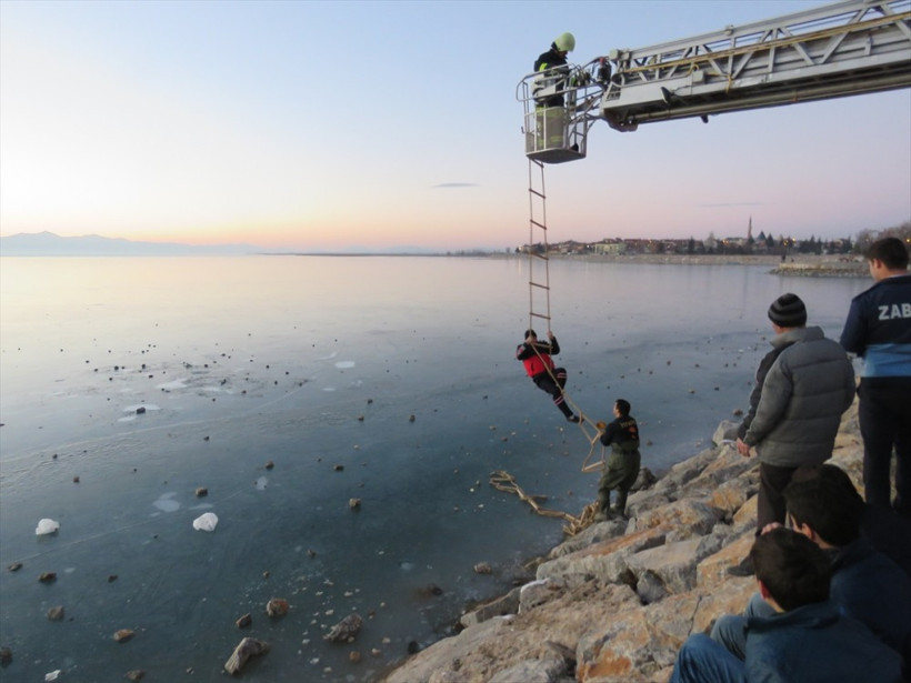 Konya'da gölde donup sıkışan martı kurtarıldı - Resim: 4