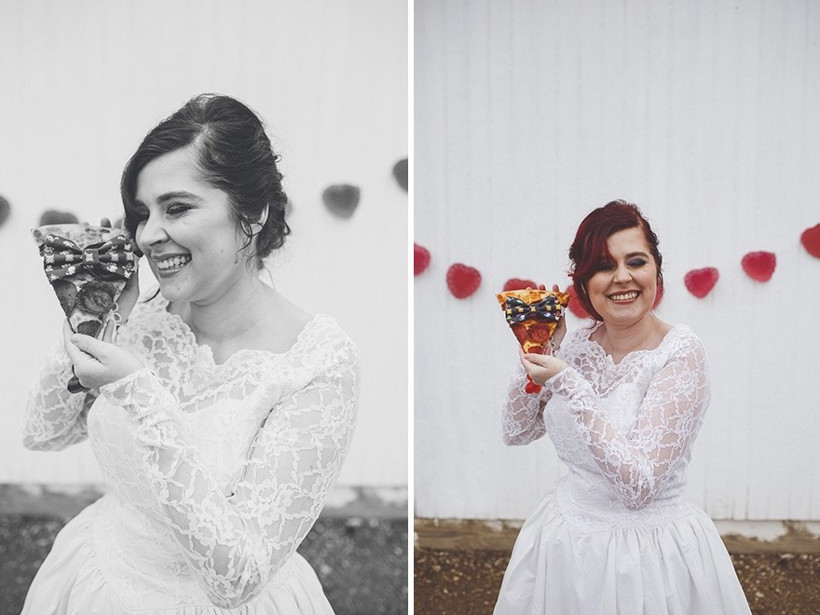 Pizzayla evlendi düğün yaptı pizzaya papyon taktı! - Resim: 2