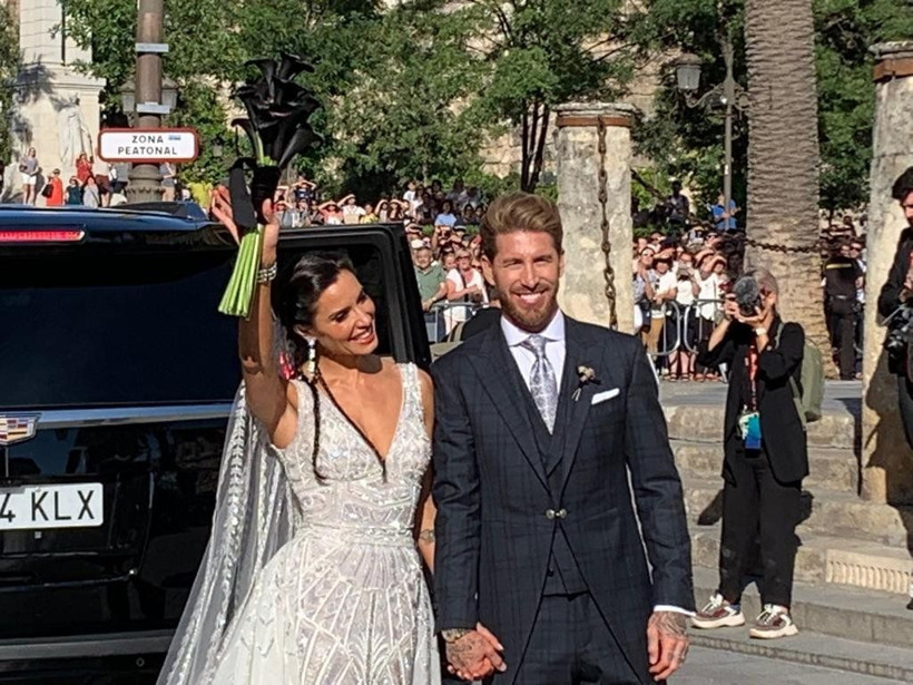 Sergio Ramos, üç çocuğunun annesi Pilar Rubio ile dünya evine girdi - Resim: 1