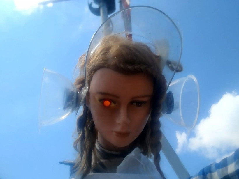 Sivas'ta kargaları korkutmak için bahçesine dikti ama gören herkes korkuyor - Resim: 2