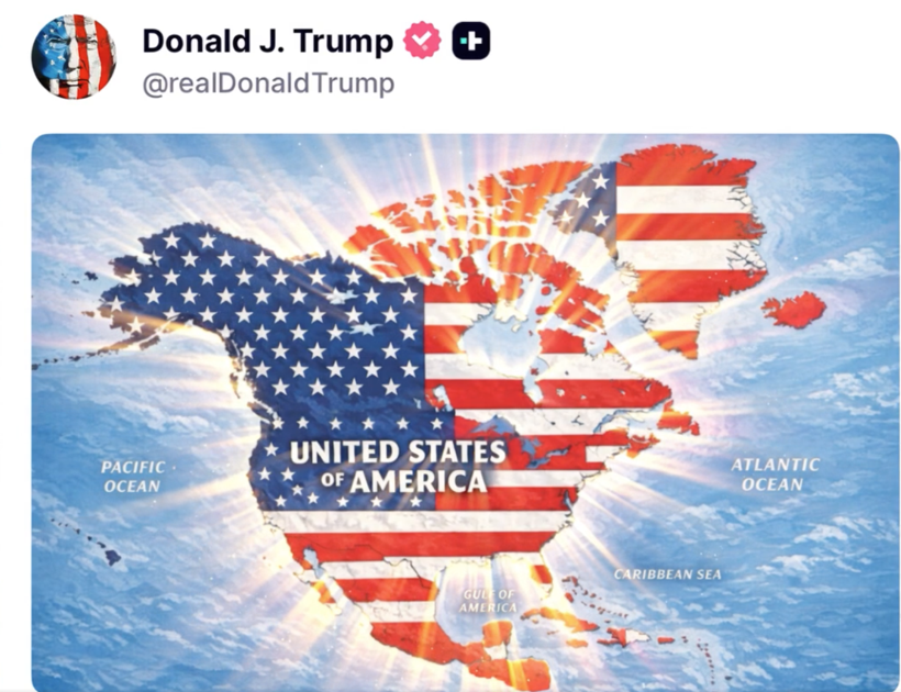 Trump, Kanada, Meksika ve Grönland'ı "ABD toprağı" olarak gösteren görsel paylaştı - Resim: 0