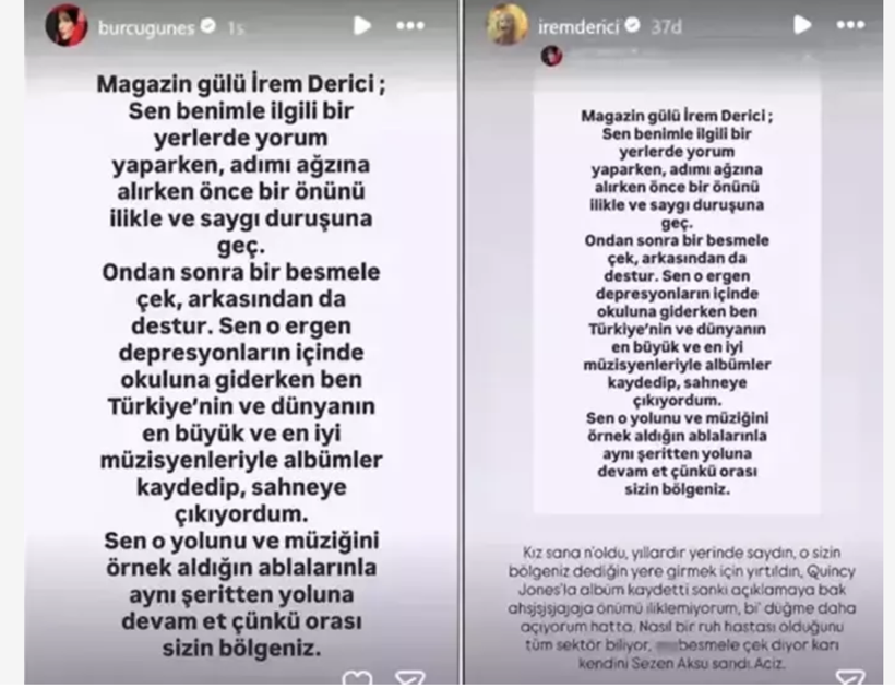 Burcu Güneş polemiği büyüyor! İrem Derici, Ebru Gündeş ve Ceza'da dahil oldu - Resim: 5