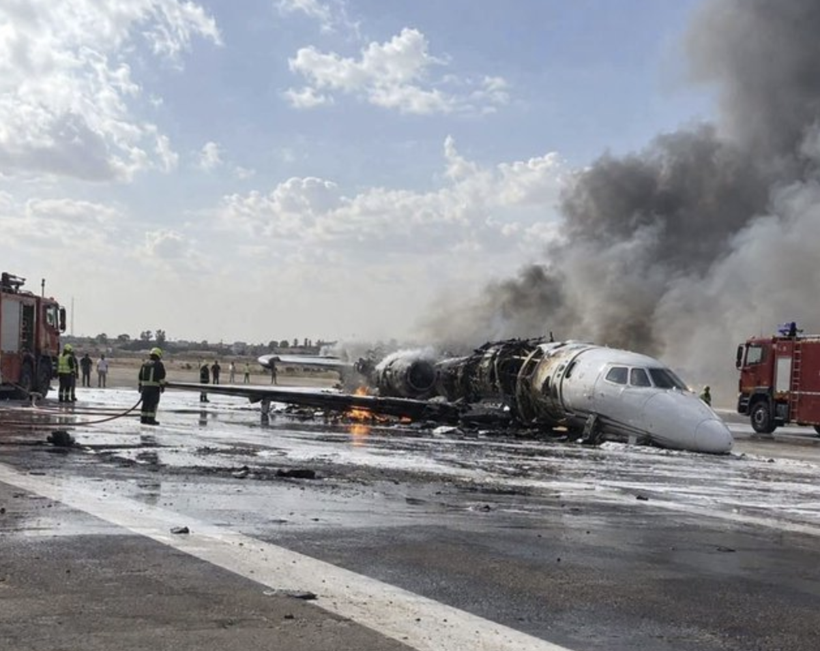 Hamdi Akın’a ait özel jet Libya’da pistten çıkıp alev aldı - Resim: 0