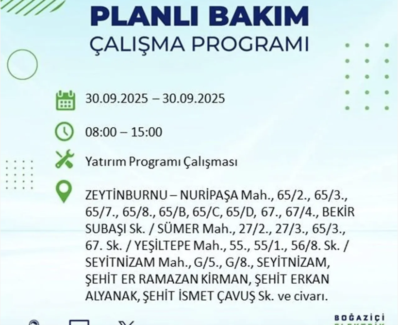 Mumları şimdiden hazırlayın! İstanbul'da 23 ilçede büyük kesinti var - Resim: 3