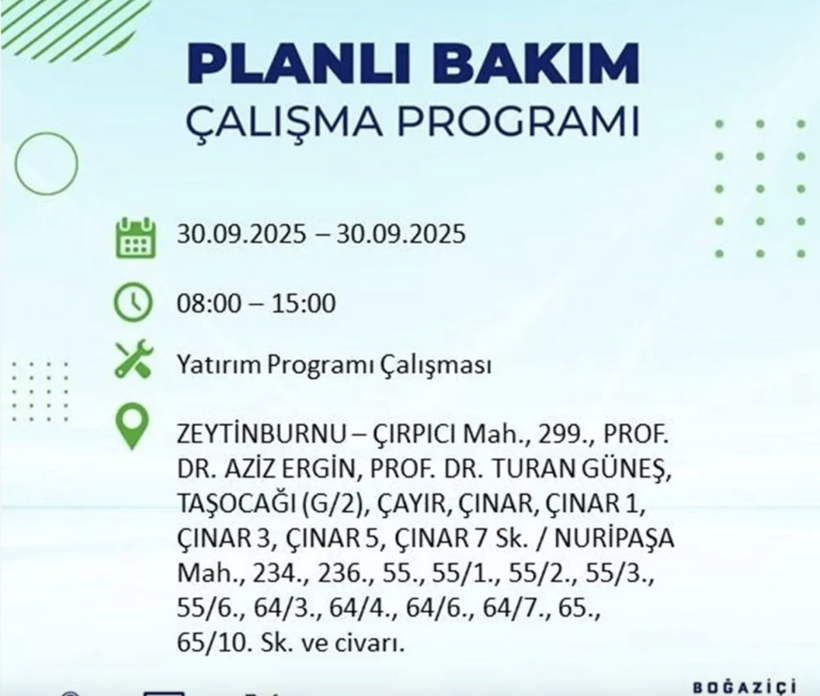 Mumları şimdiden hazırlayın! İstanbul'da 23 ilçede büyük kesinti var - Resim: 2