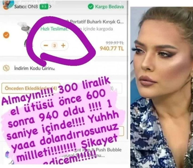 Demet Akalın'ın Trendyol el ütüsü alışverişiyle imtihanı kendi hatası yüzünden alay konusu oldu! - Resim: 4