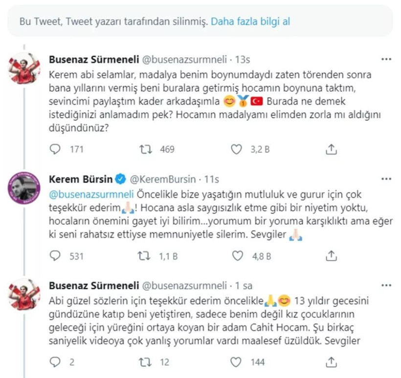 Kerem Bürsin'in madalya tweetine Busenaz Sürmeneli'den ahlaklı cevap - Resim: 4