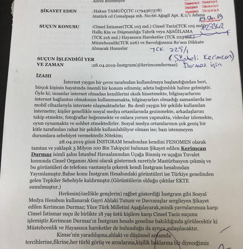 Kerimcan Durmaz uçaktaki edepsiz videosu yüzünden mahkemelik oldu - Resim: 3