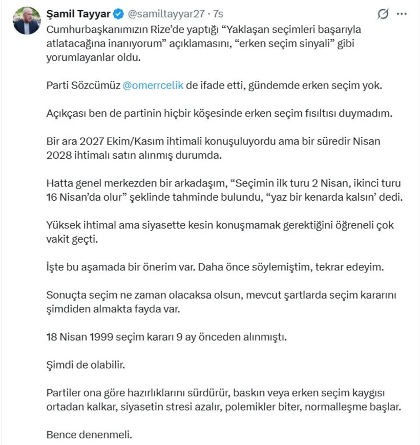 Şamil Tayyar’dan bomba seçim kulisi! ' Genel merkezden bir arkadaşım söyledi' dedi - Resim: 1