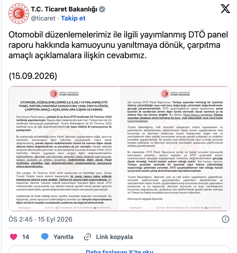 Ticaret Bakanlığı'ndan CHP'li vekile yalanlama! "T&uuml;rkiye 100 milyon dolar tazminat &ouml;deyecek" demişti! - Resim: 0