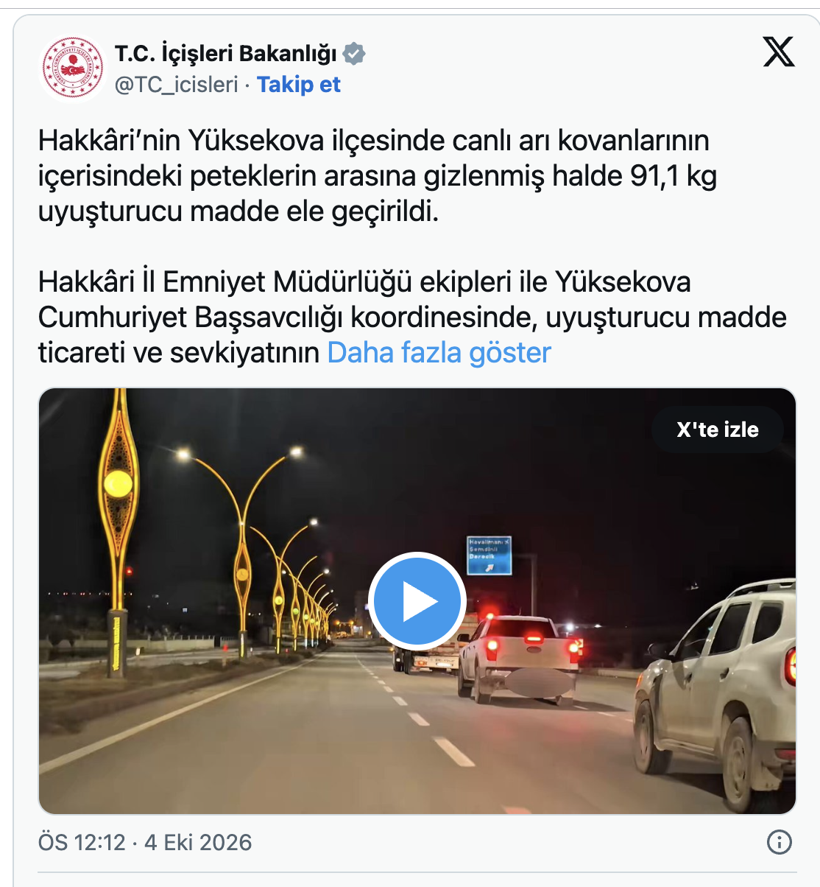 Arı kovanlarında uyuşturucu sevkiyatı! 91,1 kilo ele geçirildi - Resim: 0